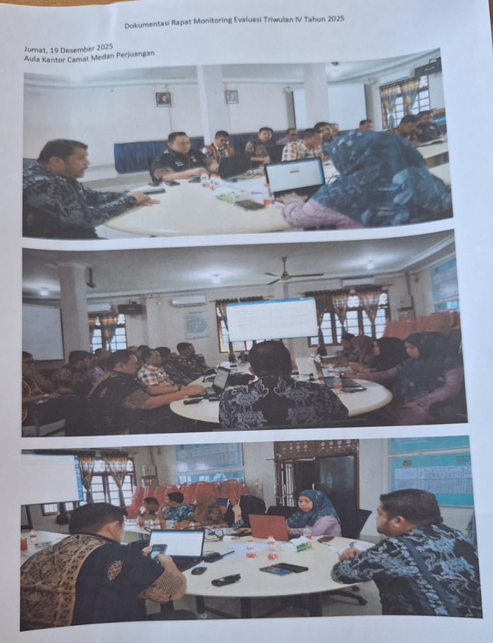 Rapat Monitoring Evaluasi Triwulan IV Kecamatan Medan Perjuangan